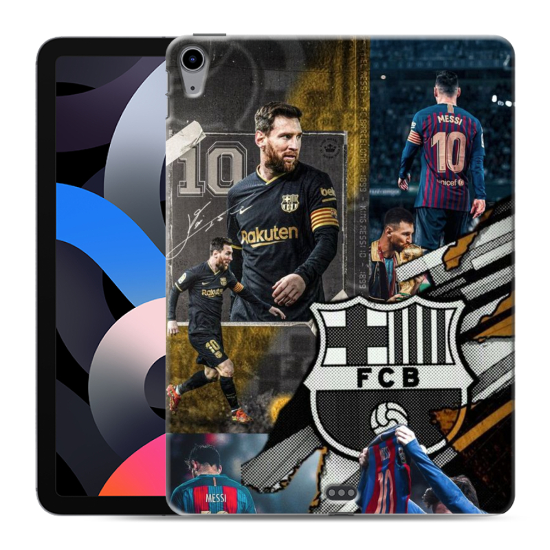 Силиконовый чехол на Ipad Air (2020) с принтом Messi Barcelona Силиконовый чехол на Ipad Air (2020) с принтом Messi Barcelona