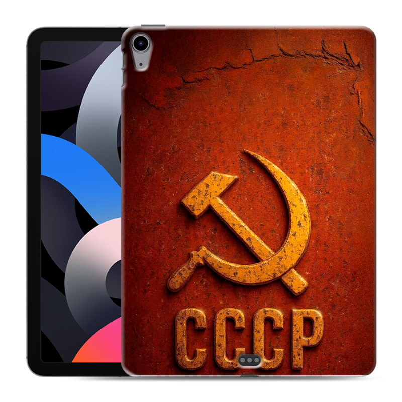 Силиконовый противоударный чехол на Ipad Air (2020) с принтом Флаг Герб СССР Силиконовый противоударный чехол на Ipad Air (2020) с принтом Флаг Герб СССР