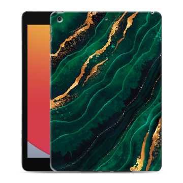 Силиконовый чехол на планшета Ipad 10.2 (2020) с принтом Мрамор зеленое золото