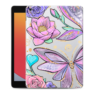 Силиконовый чехол на Ipad 10.2 (2020) с принтом Бабочки и цветы