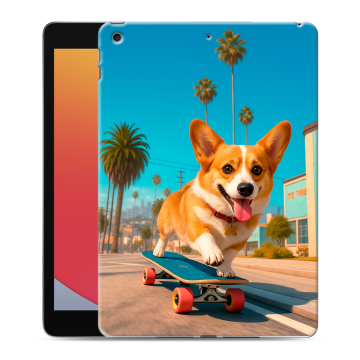 Силиконовый чехол на Ipad 10.2 (2020) с принтом Корги на скейте