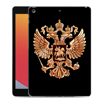 Силиконовый чехол на Ipad 10.2 (2020) с принтом Герб России золотой Силиконовый чехол на Ipad 10.2 (2020) с принтом Герб России золотой