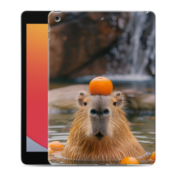 Силиконовый чехол на Ipad 10.2 (2020) с принтом Капибара с апельсином