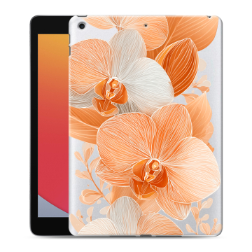 Силиконовый чехол на Ipad 10.2 (2020) с принтом Бежевые цветы Силиконовый чехол на Ipad 10.2 (2020) с принтом Бежевые цветы