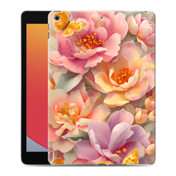 Силиконовый чехол на Ipad 10.2 (2020) с принтом Цветы и бабочки Силиконовый чехол на Ipad 10.2 (2020) с принтом Цветы и бабочки
