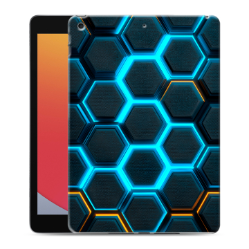 Силиконовый чехол на Ipad 10.2 (2020) с принтом Неоновые соты Силиконовый чехол на Ipad 10.2 (2020) с принтом Неоновые соты
