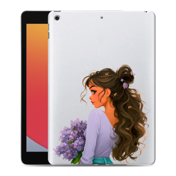 Силиконовый чехол на Ipad 10.2 (2020) с принтом девушка цветы