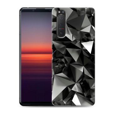 Силиконовый чехол на Sony Xperia 5 II с принтом Черные кристаллы Силиконовый чехол на Sony Xperia 5 II с принтом Черные кристаллы