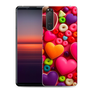 Силиконовый чехол на Sony Xperia 5 II с принтом Сердечки Силиконовый чехол на Sony Xperia 5 II с принтом Сердечки