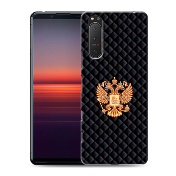 Силиконовый чехол на Sony Xperia 5 II с принтом Герб России принт