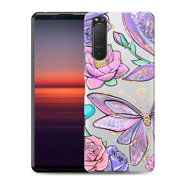 Силиконовый чехол на Sony Xperia 5 II с принтом Бабочки и цветы