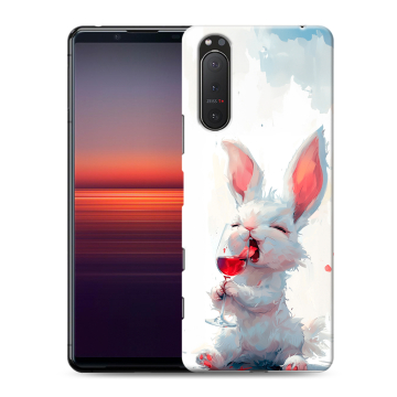 Силиконовый чехол на Sony Xperia 5 II с принтом кролик зайчик