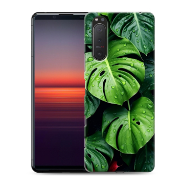 Силиконовый чехол на Sony Xperia 5 II с принтом Листья