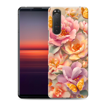 Силиконовый чехол на Sony Xperia 5 II с принтом Цветы и бабочки Силиконовый чехол на Sony Xperia 5 II с принтом Цветы и бабочки