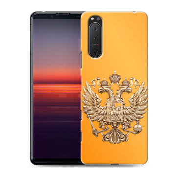 Силиконовый чехол на Sony Xperia 5 II с принтом Герб Флаг России Силиконовый чехол на Sony Xperia 5 II с принтом Герб Флаг России
