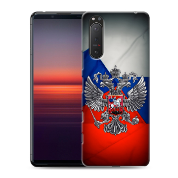 Силиконовый чехол на Sony Xperia 5 II с принтом Флаг России