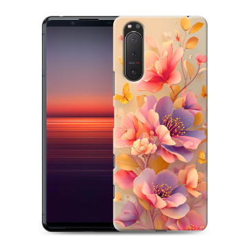 Силиконовый чехол на Sony Xperia 5 II с принтом Цветы и бабочки Силиконовый чехол на Sony Xperia 5 II с принтом Цветы и бабочки