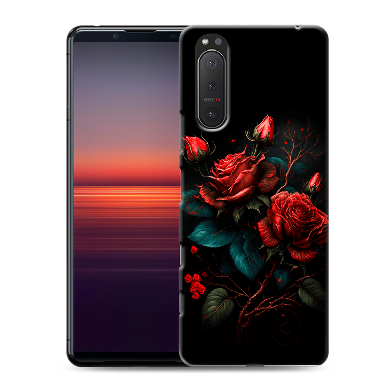Пластиковый чехол на Sony Xperia 5 II с принтом Розы красные Пластиковый чехол на Sony Xperia 5 II с принтом Розы красные