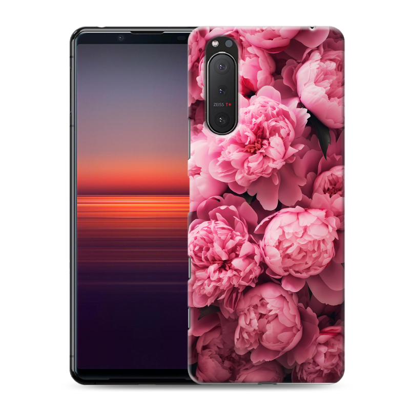 Силиконовый чехол на Sony Xperia 5 II с принтом цветы пионы Силиконовый чехол на Sony Xperia 5 II с принтом цветы пионы