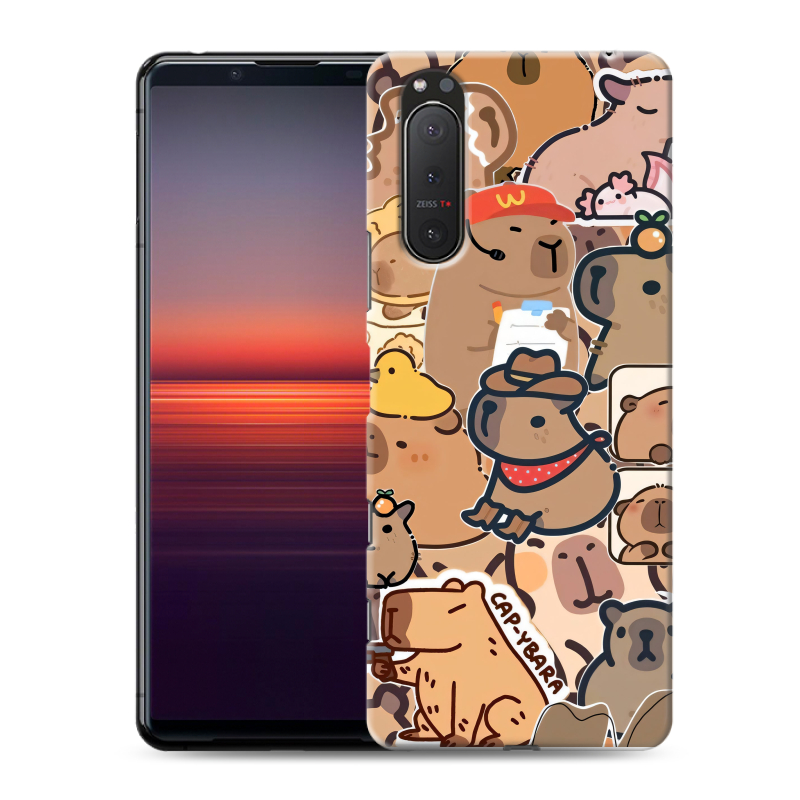 Силиконовый чехол на Sony Xperia 5 II с принтом капибара Силиконовый чехол на Sony Xperia 5 II с принтом капибара