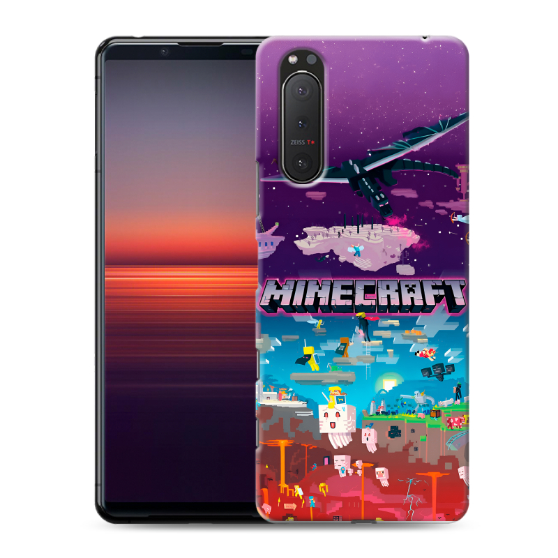 Силиконовый чехол на Sony Xperia 5 II с принтом Майнкрафт Minecraft Силиконовый чехол на Sony Xperia 5 II с принтом Майнкрафт Minecraft