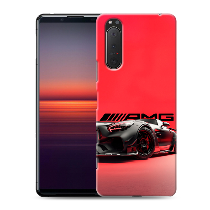 Силиконовый противоударный чехол на Sony Xperia 5 II с принтом Мерседес Mercedes AMG Силиконовый противоударный чехол на Sony Xperia 5 II с принтом Мерседес Mercedes AMG