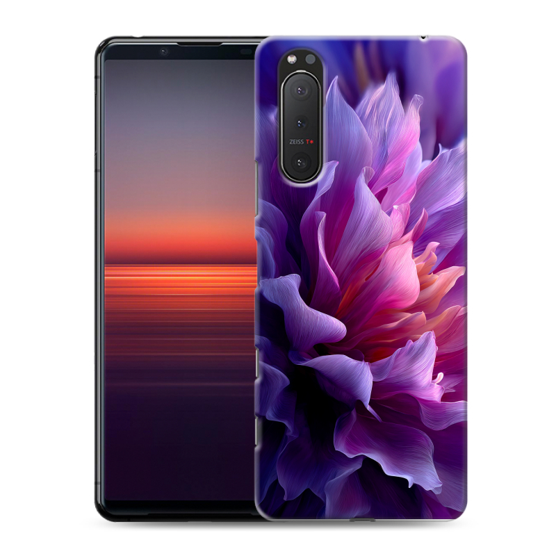 Силиконовый противоударный чехол на Sony Xperia 5 II с принтом женский цветы Силиконовый противоударный чехол на Sony Xperia 5 II с принтом женский цветы