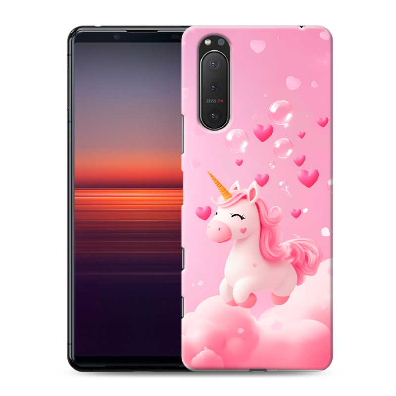 Пластиковый чехол на Sony Xperia 5 II с принтом Единорог Пластиковый чехол на Sony Xperia 5 II с принтом Единорог
