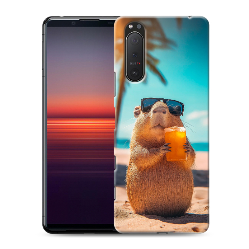 Силиконовый чехол на Sony Xperia 5 II с принтом Капибара Силиконовый чехол на Sony Xperia 5 II с принтом Капибара