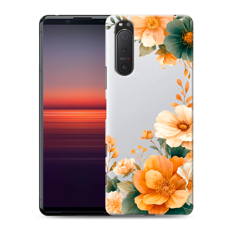 Силиконовый чехол на Sony Xperia 5 II с принтом Цветы принт Силиконовый чехол на Sony Xperia 5 II с принтом Цветы принт