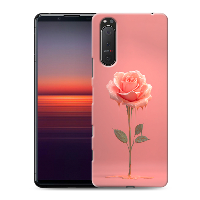 Пластиковый чехол на Sony Xperia 5 II с принтом Розовая роза Пластиковый чехол на Sony Xperia 5 II с принтом Розовая роза