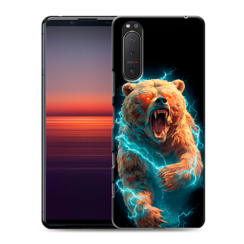Силиконовый чехол на Sony Xperia 5 II с принтом Медведь Силиконовый чехол на Sony Xperia 5 II с принтом Медведь