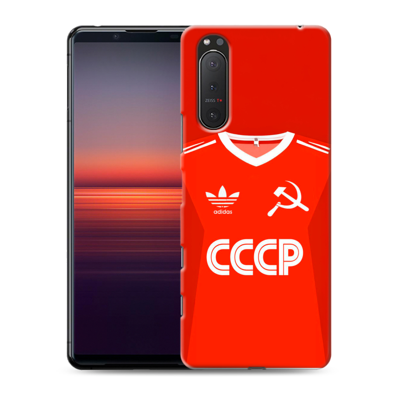 Силиконовый чехол на Sony Xperia 5 II с принтом Флаг Герб СССР Силиконовый чехол на Sony Xperia 5 II с принтом Флаг Герб СССР