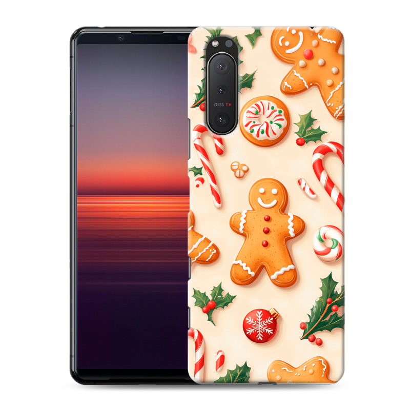 Силиконовый противоударный чехол на Sony Xperia 5 II с принтом Новый год Силиконовый противоударный чехол на Sony Xperia 5 II с принтом Новый год