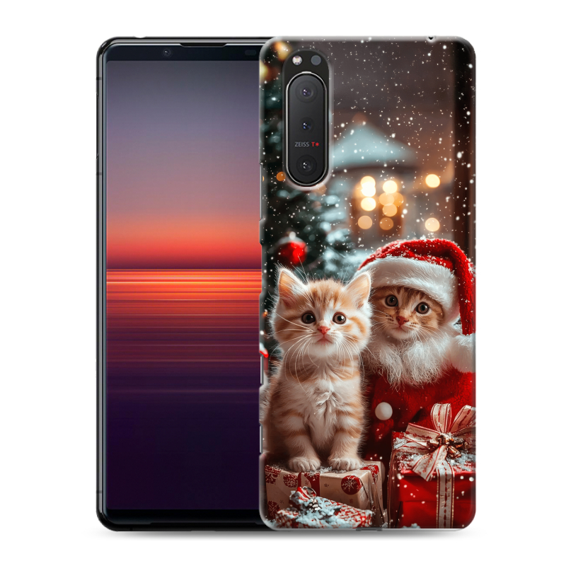 Силиконовый противоударный чехол на Sony Xperia 5 II с принтом Новый год Силиконовый противоударный чехол на Sony Xperia 5 II с принтом Новый год