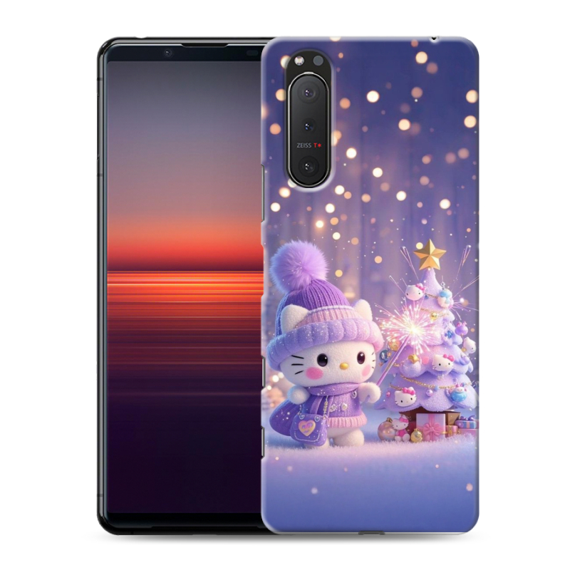 Силиконовый противоударный чехол на Sony Xperia 5 II с принтом Новый год Силиконовый противоударный чехол на Sony Xperia 5 II с принтом Новый год