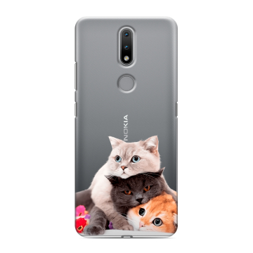 Силиконовый чехол на Nokia 2.4 с принтом Кошки Силиконовый чехол на Nokia 2.4 с принтом Кошки