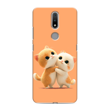 Силиконовый чехол на Nokia 2.4 с принтом Милые котики Силиконовый чехол на Nokia 2.4 с принтом Милые котики