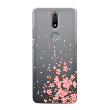 Силиконовый чехол на Nokia 2.4 с принтом Ветка сакуры Силиконовый чехол на Nokia 2.4 с принтом Ветка сакуры