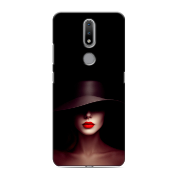 Силиконовый чехол на Nokia 2.4 с принтом Девушка в шляпе Силиконовый чехол на Nokia 2.4 с принтом Девушка в шляпе
