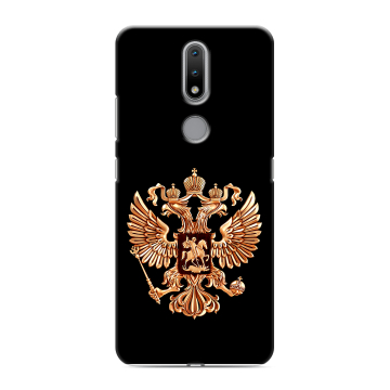 Силиконовый чехол на Nokia 2.4 с принтом Герб России золотой Силиконовый чехол на Nokia 2.4 с принтом Герб России золотой