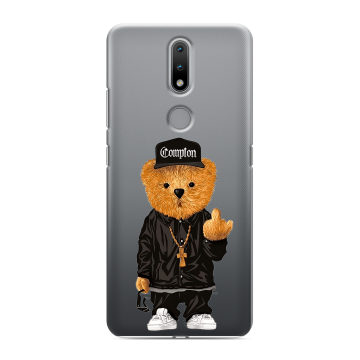 Силиконовый чехол на Nokia 2.4 с принтом Мишка Силиконовый чехол на Nokia 2.4 с принтом Мишка