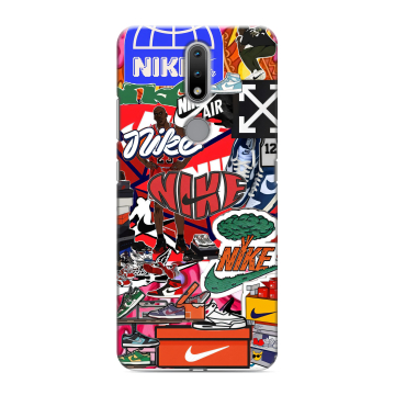 Силиконовый чехол на Nokia 2.4 с принтом Найк Nike яркий Силиконовый чехол на Nokia 2.4 с принтом Найк Nike яркий