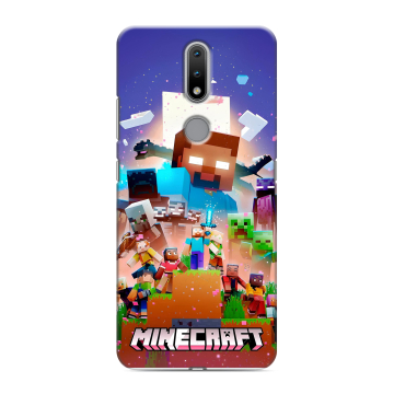 Силиконовый чехол на Nokia 2.4 с принтом Майнкрафт Minecraft Силиконовый чехол на Nokia 2.4 с принтом Майнкрафт Minecraft