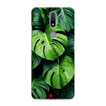 Силиконовый чехол на Nokia 2.4 с принтом Листья Силиконовый чехол на Nokia 2.4 с принтом Листья