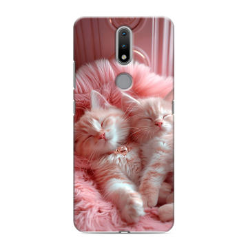 Силиконовый чехол на Nokia 2.4 с принтом котята котики Силиконовый чехол на Nokia 2.4 с принтом котята котики