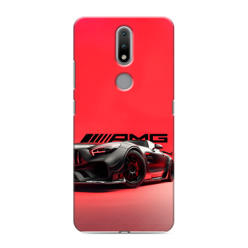 Силиконовый чехол на Nokia 2.4 с принтом Мерседес Mercedes AMG