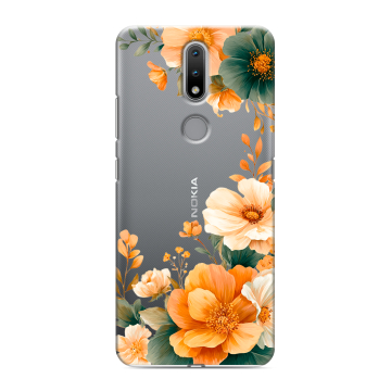 Силиконовый чехол на Nokia 2.4 с принтом Цветы принт