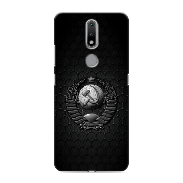 Силиконовый чехол на Nokia 2.4 с принтом Герб Флаг СССР Силиконовый чехол на Nokia 2.4 с принтом Герб Флаг СССР