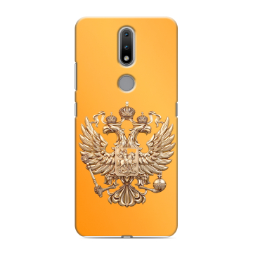 Силиконовый чехол на Nokia 2.4 с принтом Герб Флаг России
